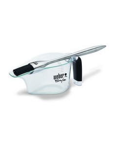 Set salsera con pincel de silicona y acero inoxidable Weber